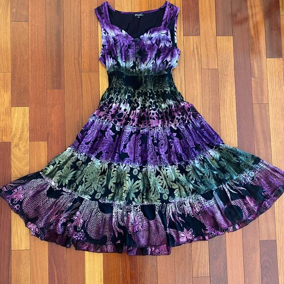 Cotton Batik Sleeveless Midi Dress - Picture 2 of 4